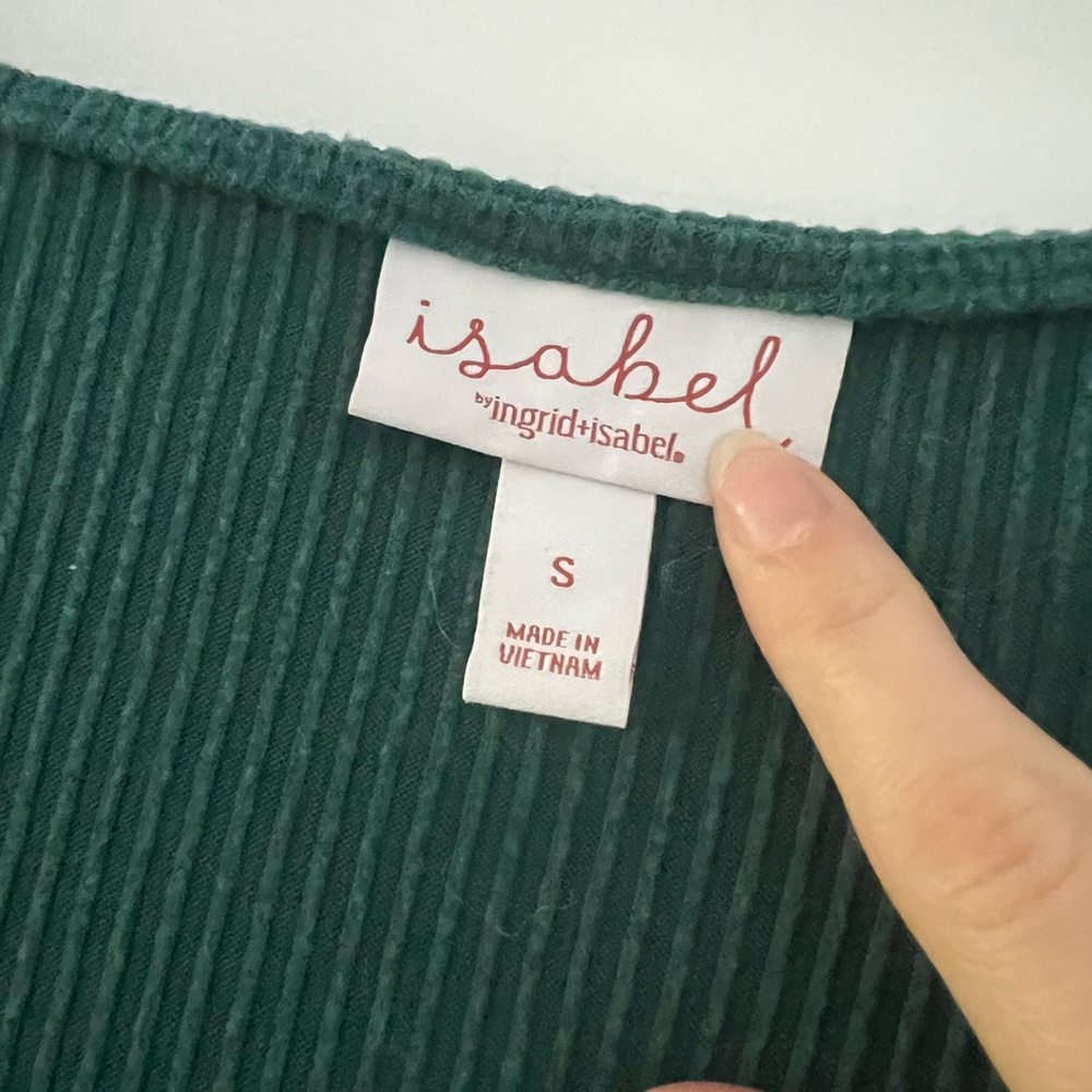 Ingrid & Isabel green long sleeve ribbed maternity midi dress - Picture 3 of 4